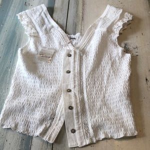 NWT cotton free people lacy vest. Medium.